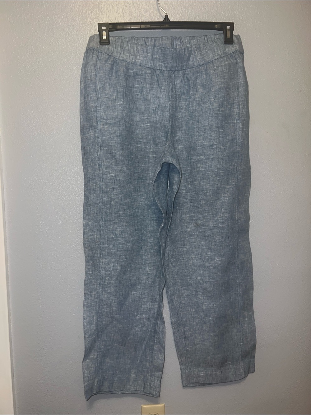 J. Jill Light Blue Wide-Leg Linen Pants